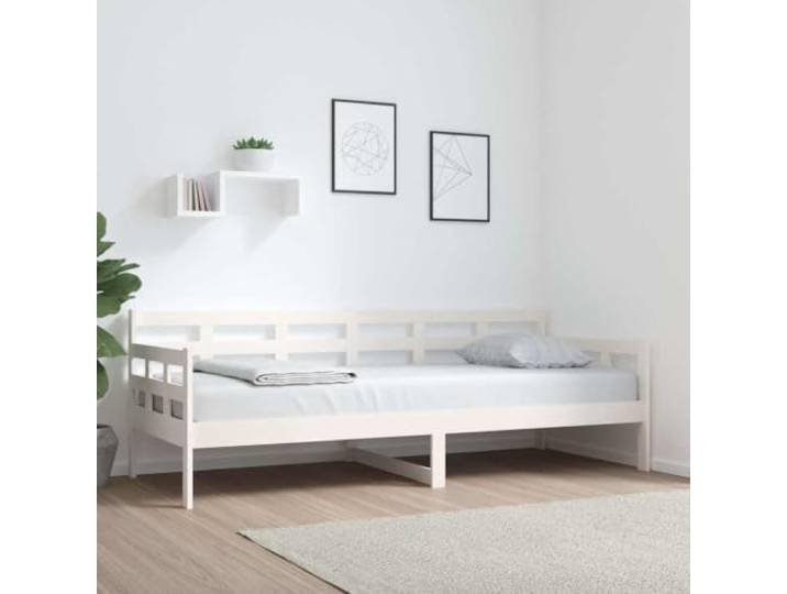 RJPLMFV Tagesbett, Weiß, massives Kiefernholz, 80 x 200 cm Schlafsofa, 2-in-1, inkl. Latten, ohne Matratze, geeignet für Gäste