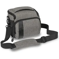 Pedea Kameratasche Gr. L FASHION Foto Tasche mit Regenschutz und Zubehörfächer, hellgrau (Kamera Schultertasche), Kameratasche, Grau