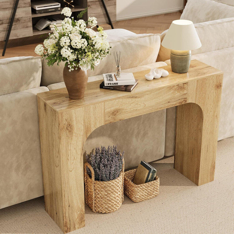 Alpen Home Console Table Natural Wood 83.5cm H x 120cm W x 30cm D