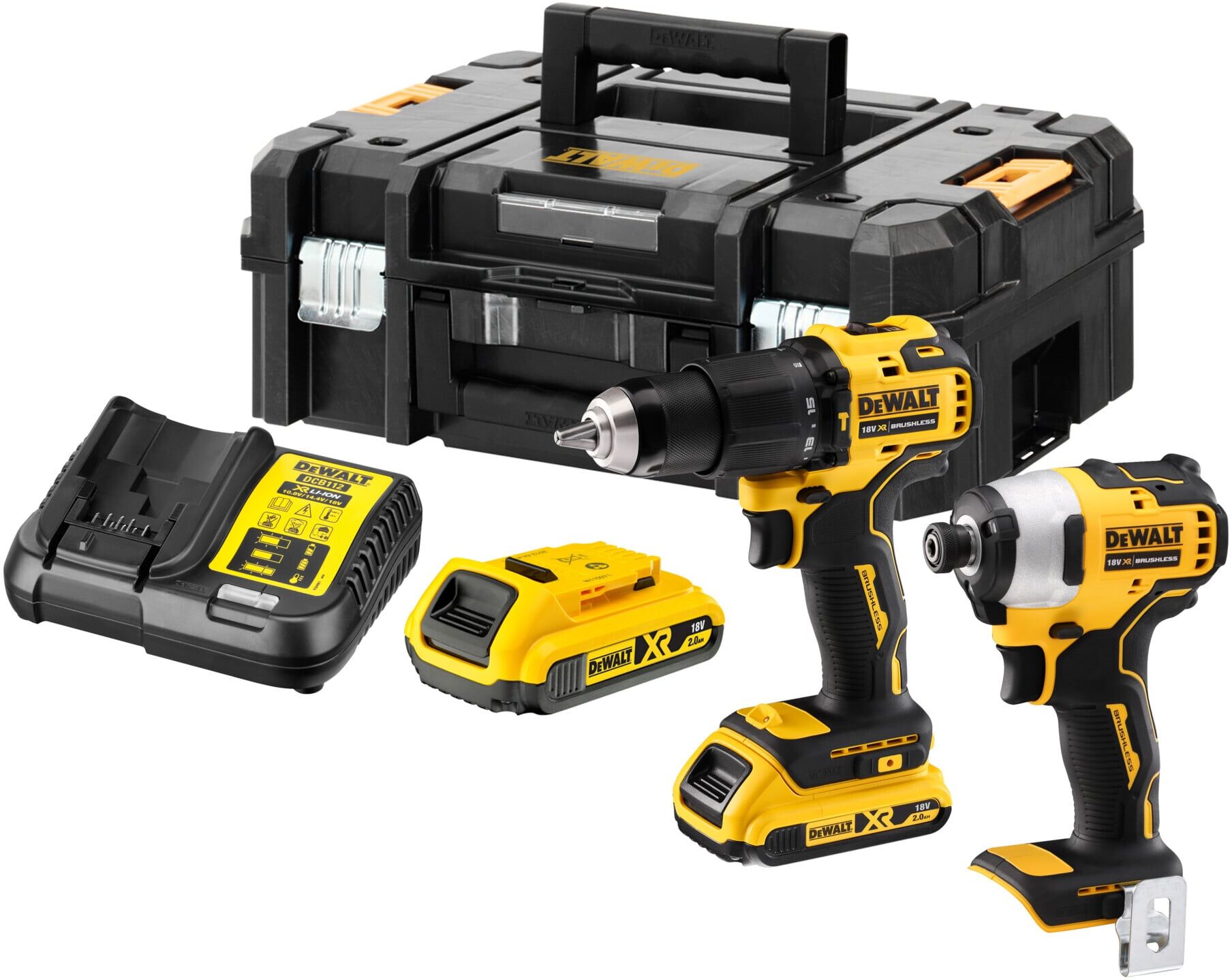 DeWalt DCK2062D2T-QW Akku Kombopack 18 V 2 Ah)
