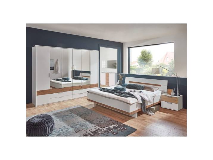 Wimex Gibraltar Schlafzimmer 6-tlg. mit Spiegel-Drehtürenschrank inkl. Passepartoutrahmen Modern, Zeitlos