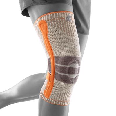 Kniebandage BAUERFEIND "Outdoor Knee Support", Gr. S, orange (orange l), Polyamid, Bandagen Kniebandage, mit Omega-Pad, elastisches Material, für den Unterkörper