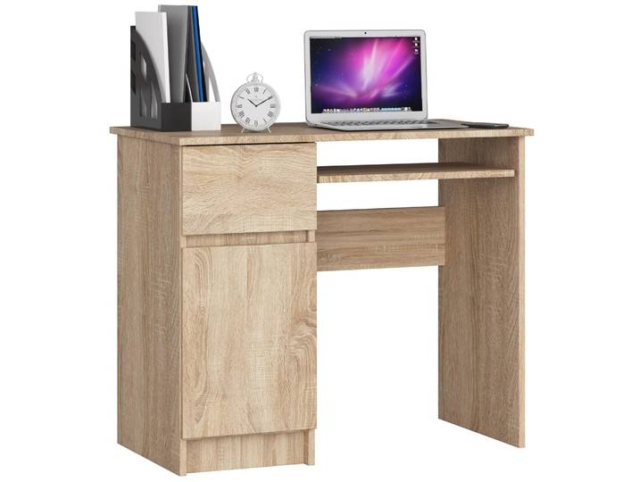 Akord Bureau 1 Tiroir 1 Armoire Piksel Gauche Chêne Sonoma 90X50X77