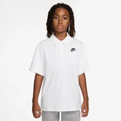 NIKE Sportswear Club Knit Poloshirt Kinder 100 - white/black L (147-158 cm)
