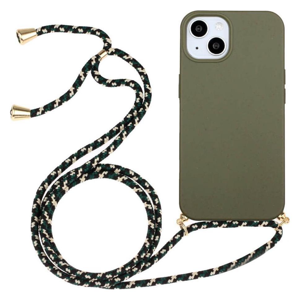 Cover-Discount iPhone 15 - Eco-Friendly Hülle mit Kette dunkelgrün (Apple iPhone 15) (660144202F)