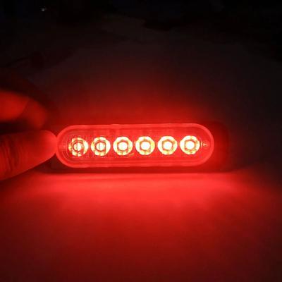 Inspired Living 6 LED Truck Grille Lights 12V 24V Waterproof LED Warning Lights For Trucks SUVs And Trailers red