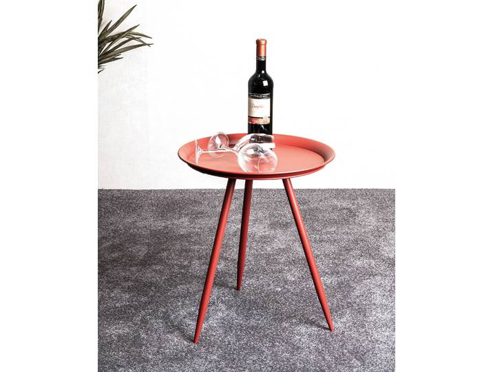 Table d’appoint Hans Ø 44cm Rouge/Rouge