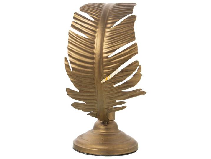 Lampe feuille en métal doré 36 cm