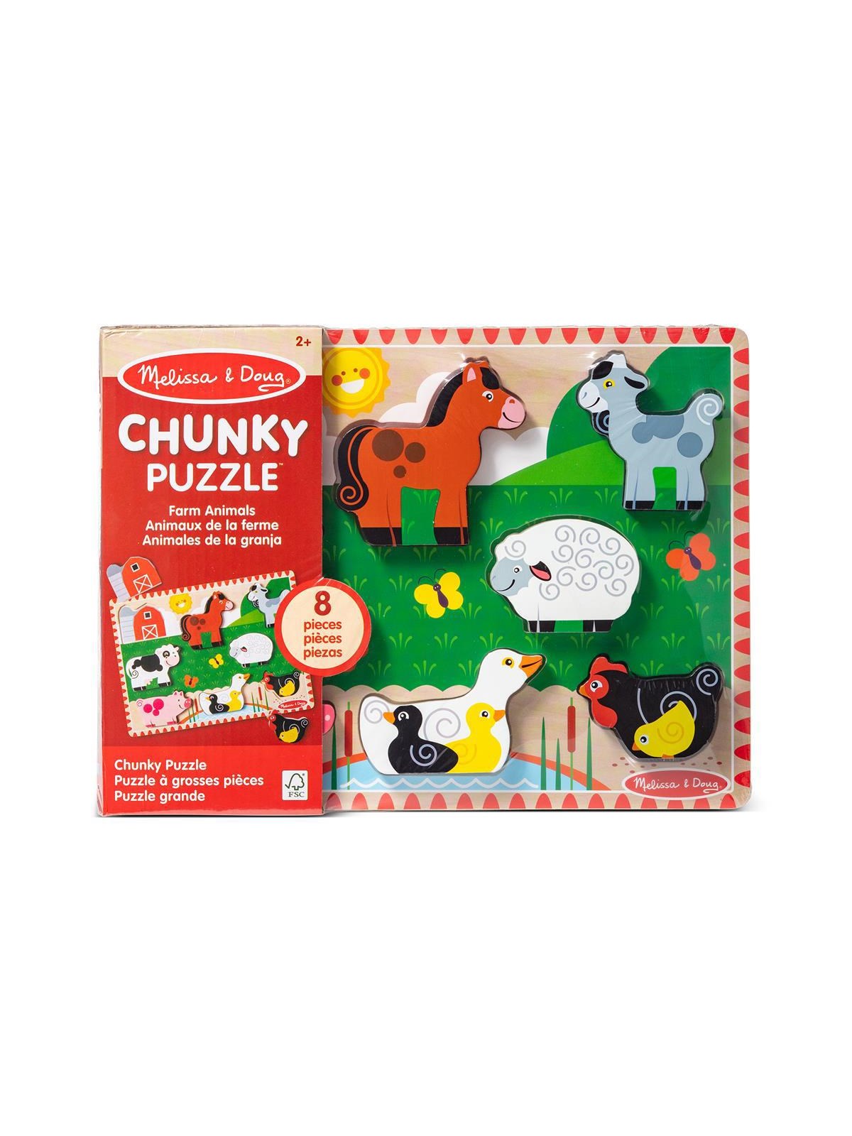 Melissa & Doug Wooden Chunky Puzzle Farm Holz