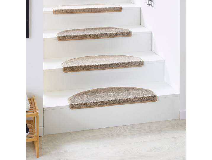 Stufenmatte ANDIAMO Casablanca , beige, B:65cm H:6,5mm L:28cm, Obermaterial: 100% Polypropylen, Teppiche, Stufenmatte, Uni Farben, selbstklebend, strapazierfähig, 15 Stück in einem Set