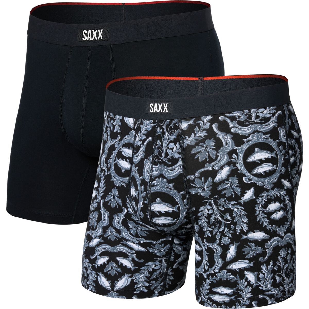 Saxx Vibe Xtra Soft Comfort Boxer Brief FLY 2PK backsplash/black (BKS) M SXPP2VX-BKS-M