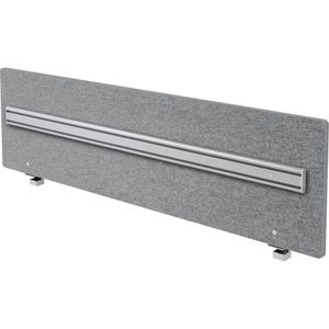 Hammerbacher Tischtrennwand Basic, grau, Akustik-Trennwand mit Filzbezug, 179,5 x 50cm