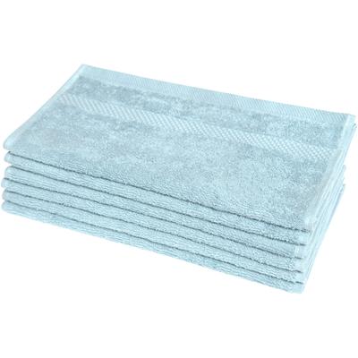 Gästehandtuch DYCKHOFF "Planet", blau (bleu), B:30cm L:50cm, Walkfrottier, Obermaterial: 100% Baumwolle, Handtücher