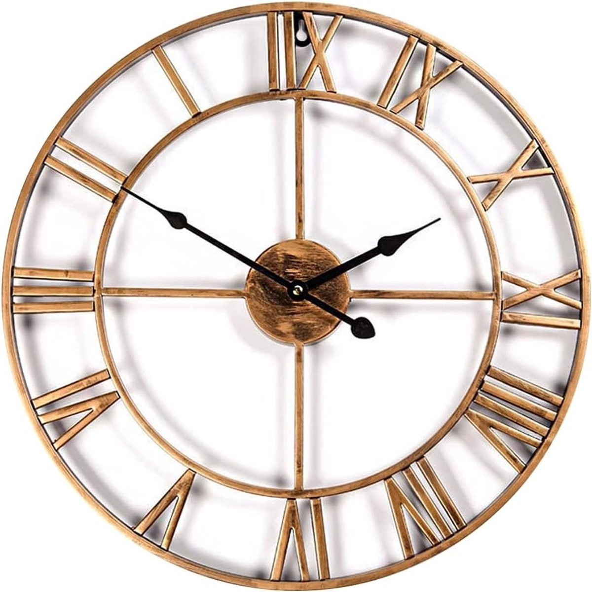 Stijlvolle Vintage Wandklok van 40 cm, Metalen Skelet Klok voor Woonkamer, Keuken en Kantoor Decoratie