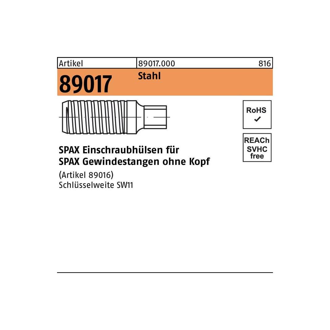Spax Einschraubhuelse Fuer Gewindestangen 16mm A (890170000000000)