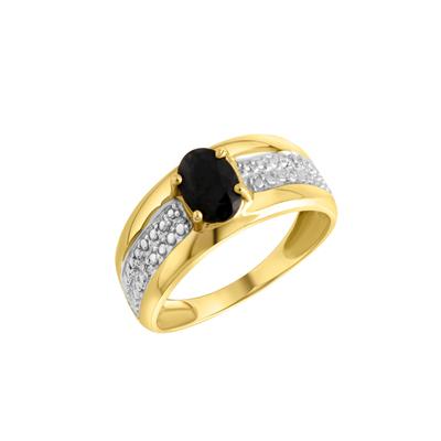Goldring FIRETTI "Schmuck Geschenk Gold 333 Damenring Goldring Edelstein Farbstein" Gr. 16, schwarz (gelbgoldfarben, weißgoldfarben, schwarz), Fingerringe, Damen, 16, 0,01 P2 = erkennbare Einschlüsse, Diamanten Gelbgold 333, 2mm, Diamanten, Gelbgold...