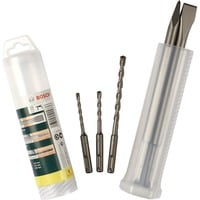 Meißel- und Hammerbohrer-Set SDS-plus, Meißel- & Bohrer-Satz grün, 5-teilig