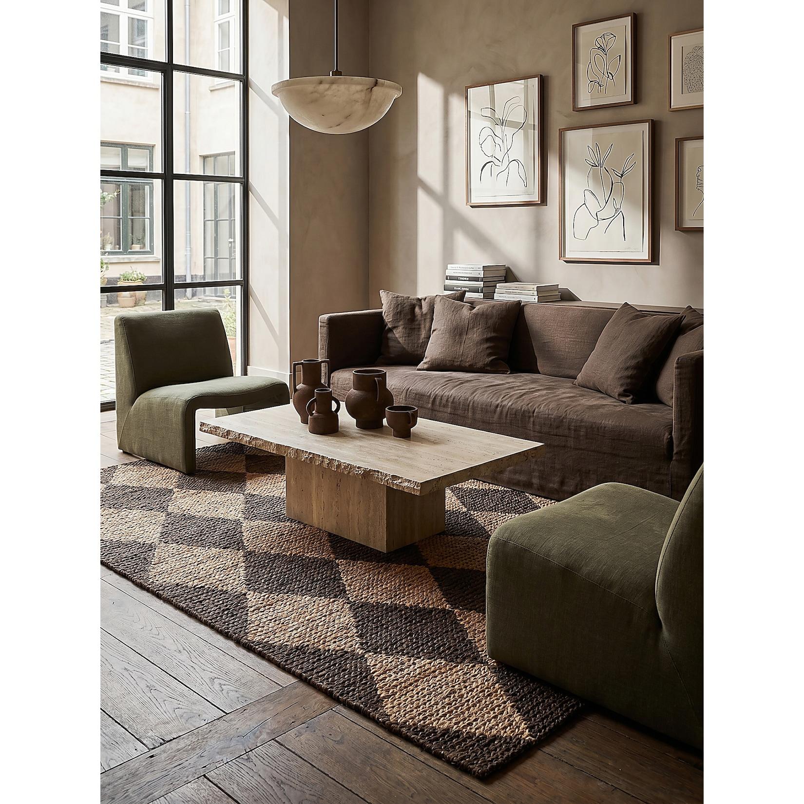 Jute-Teppich Rauten Braun 120 x 170 cm - BAIN Kadima Design