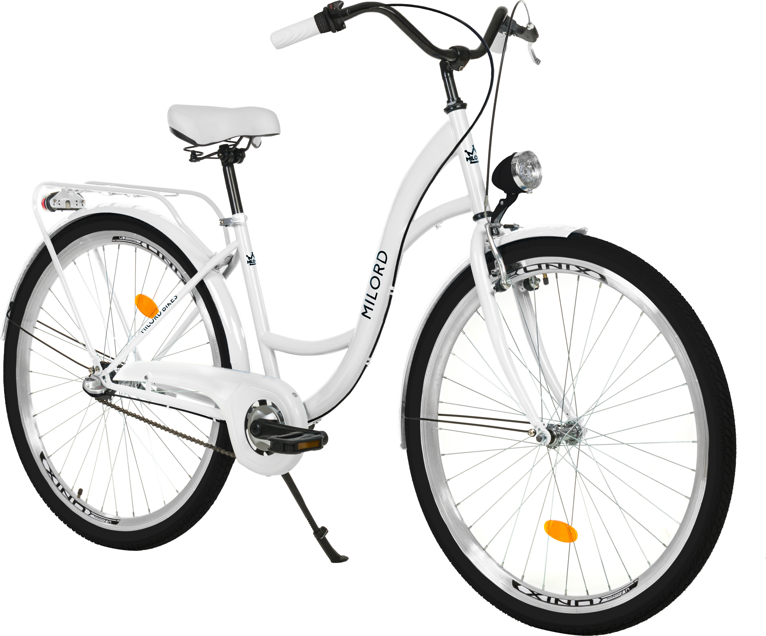 Milord Komfort Stadtfahrrad City Fahrrad Damenfahrrad, 26 Zoll, Weiß, 3-Gang