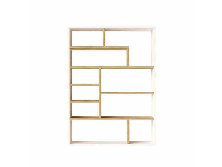 Bibliothèque avec 10 compartiments marron clair et blanc