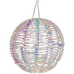 WellHome - Leuchtende Metallic-Kugel mit 720 Micro-LEDs im gedrehten Design und Regenbogenlichtern, Ø40 cm