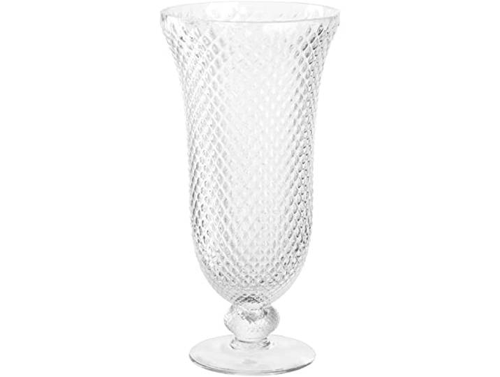 LEONARDO HOME Poesia Dekovase aus Glas auf Fuss, handgefertigte Deko-Vase mit eltegant strukturierter Oberfläche, Klar, Höhe: 35,4 cm, 2,9 l, 076434