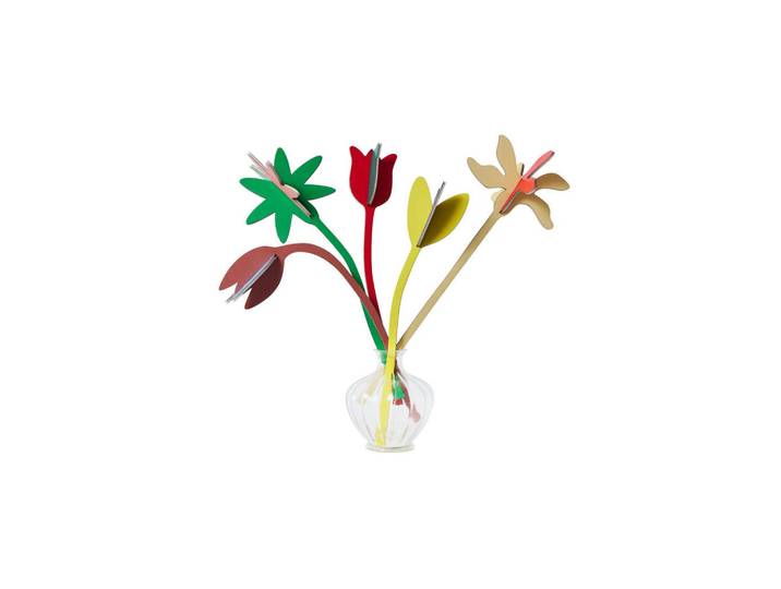 Studio Roof Dekofigur Kräftige Blumenstiele 15/41 cm, Mehrfarbig, Wellpappe, 15x41x15 cm, Dekoration, Dekofiguren & Skulpturen, Skulpturen