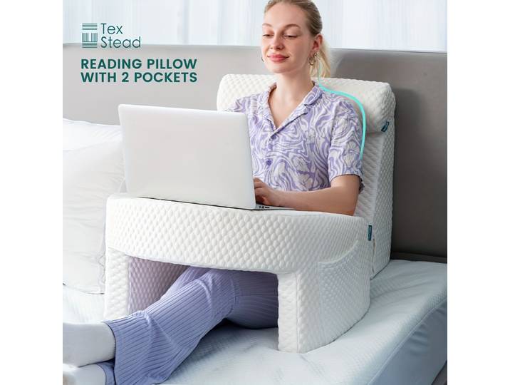 Coussin de repose-bras pour gaming, coussin de lecture en mousse à mémoire de forme, coussin de soutien surdimensionné, housse amovible et lavable, soutien pour longues sessions
