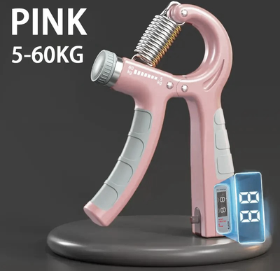 Smart Shopping Spot Adjustable Hand Grip Strengthener With Counter Forearm & Hand Exerciser For Muscle Building pink