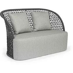 Outdoorsofa Cuyen 2 Sitzer, Aluminiumgestell mit Olefin-Kissen, modern, anthrazit, wetterfest