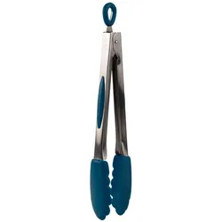 Mastrad Küchenzange Edelstahl & Silikon 30cm Blau, Kochbesteck, Blau