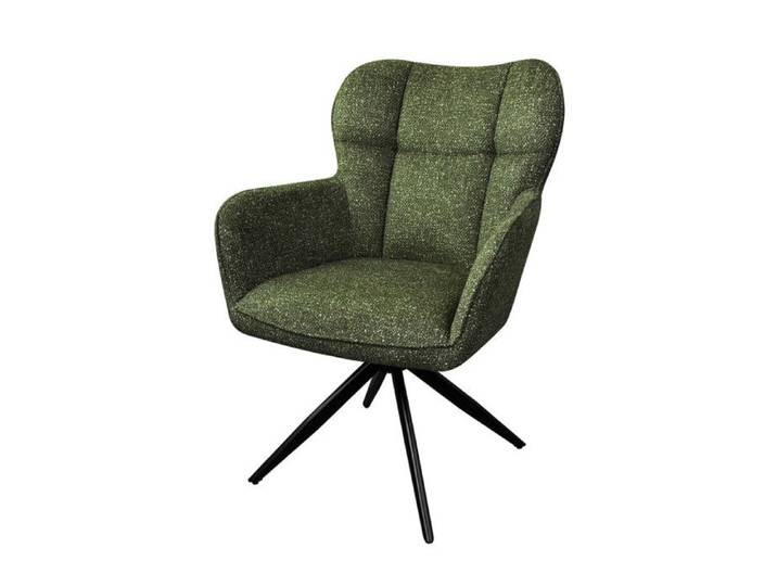 Fauteuil repas pivotant tissu chenille vert Malo Takasit