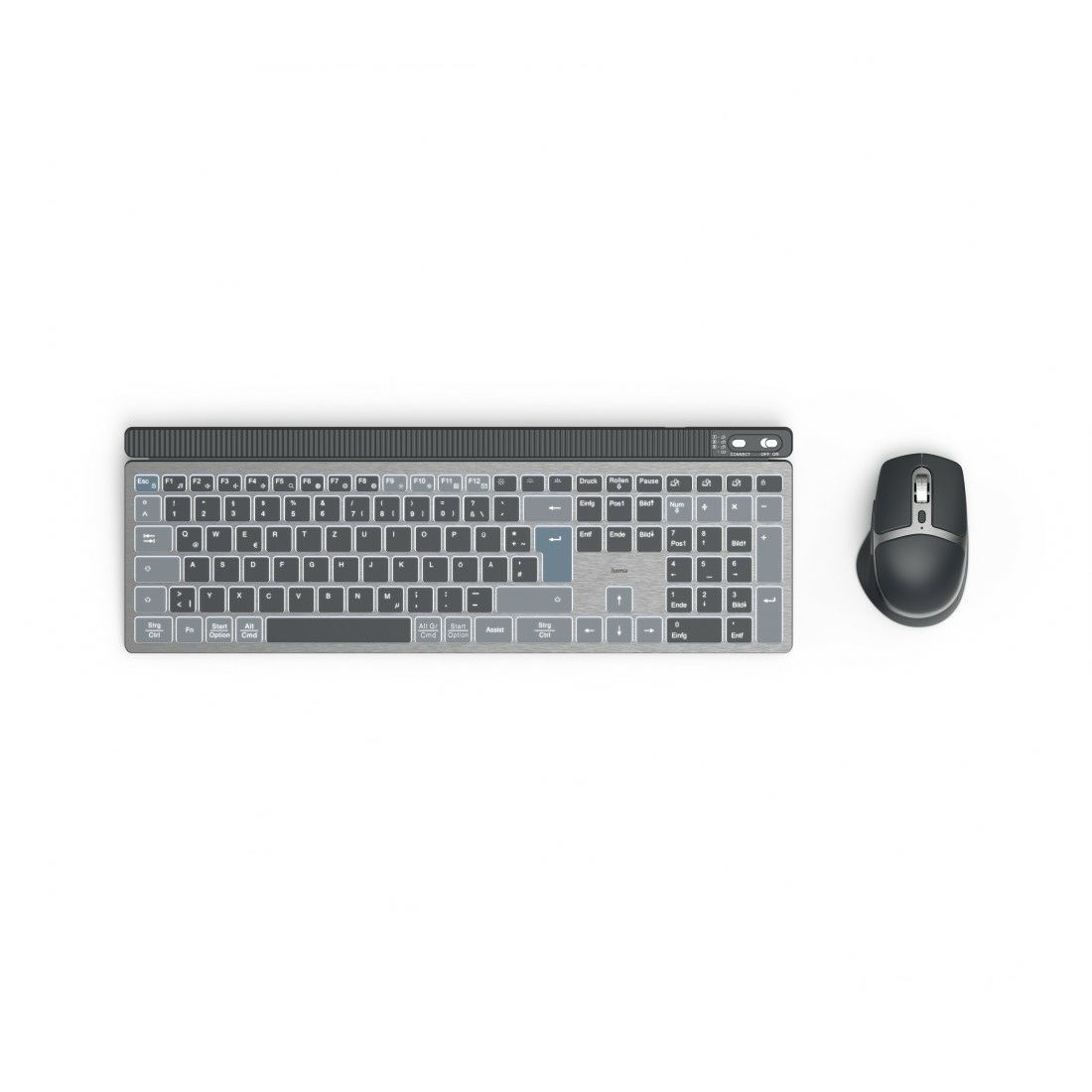 Hama 173069 WKM-750 LED Heimbüro Tastatur Bluetooth 2.4 GHz (Anthrazit, Schwarz, Blau) 00173069