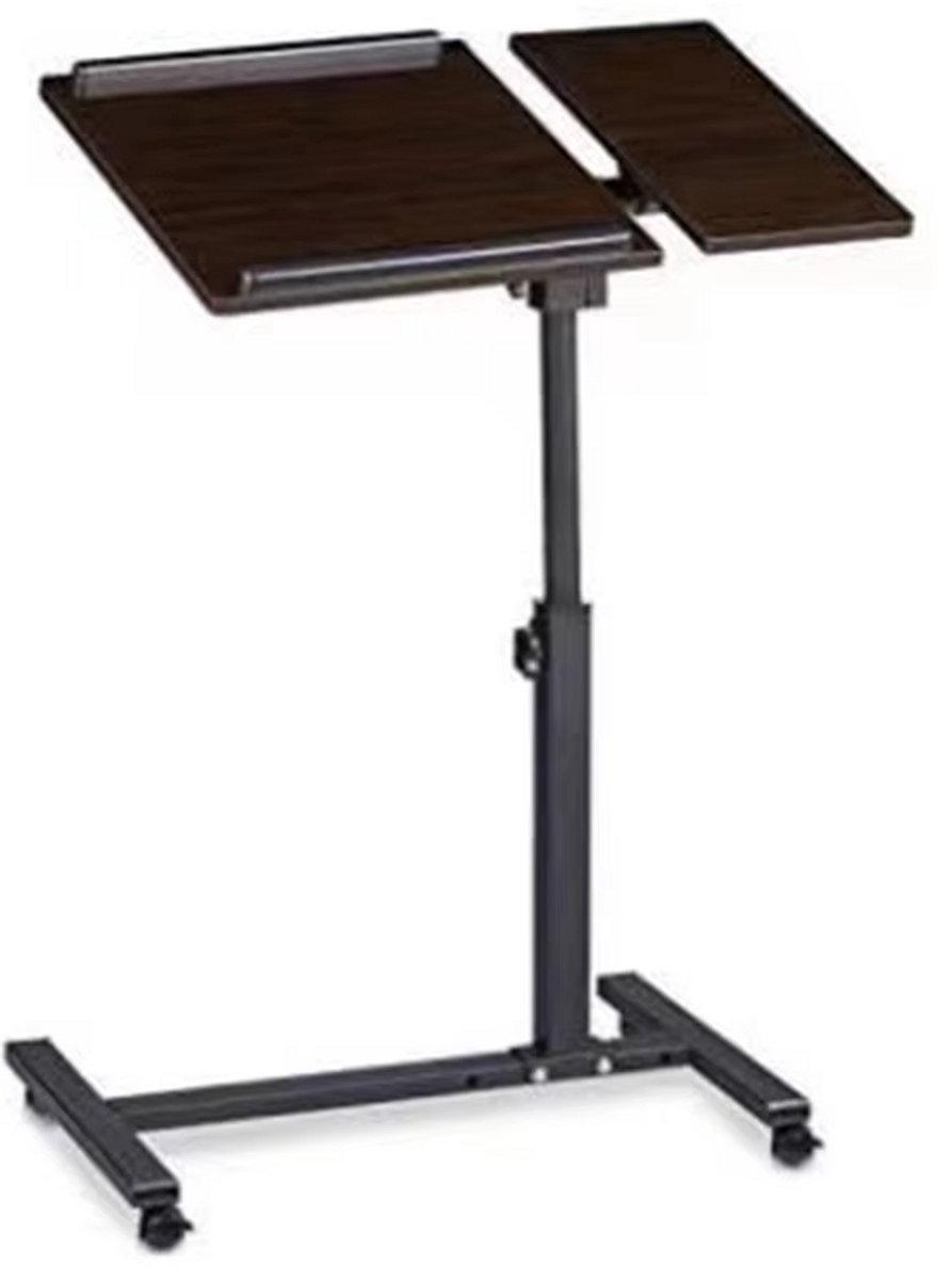 CASAXL Handy Laptop Tafel met 2 Werkbladen, Verstelbaar, Draaibaar en Kantelbaar, Zwart