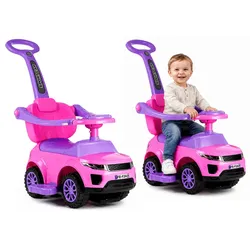 Rutschauto mit Schiebestange 614W Rosa Sport Car Auto