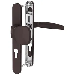 MS Beschläge Langschild Schmalrahmengarnitur 92mm Braun Knopf/Drücker Türstärke 39-54mm