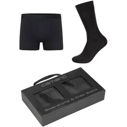 2er Pack camano Comfort Baumwolle Boxershorts & Socken in Geschenkbox Herren 9997 - black mix XXL