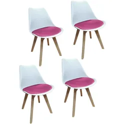 HTI-Living, Stühle, Stuhl Atlanta Weiss, Velvet Pink