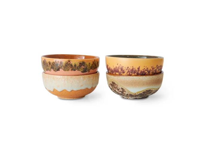 HKliving Petit bol 70 s lot de 4 Marine'