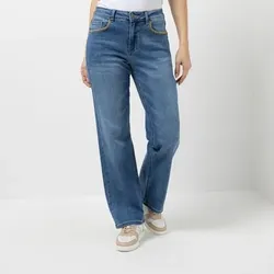 STRANDFEIN Jeans 5-Pocket-Style elastisches Material gerades Bein