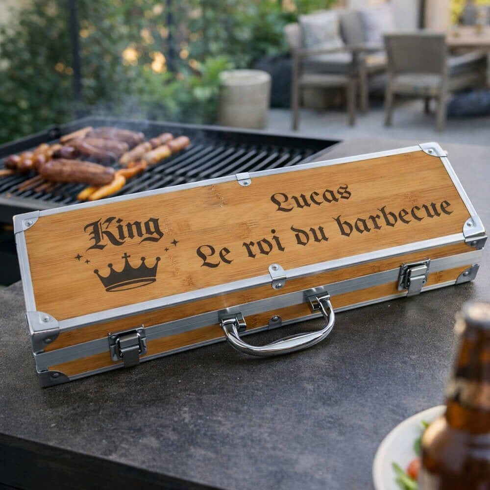 Ocadeau Coffret papa roi du barbecue personnalisé