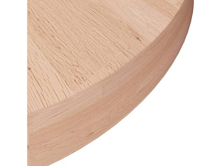 KTHLBRH Runde Tischplatte aus massiver Eiche 50 x 4 cm Oberfläche unbehandelt, zum Bemalen oder Lackieren, für Couchtisch oder Restaurant