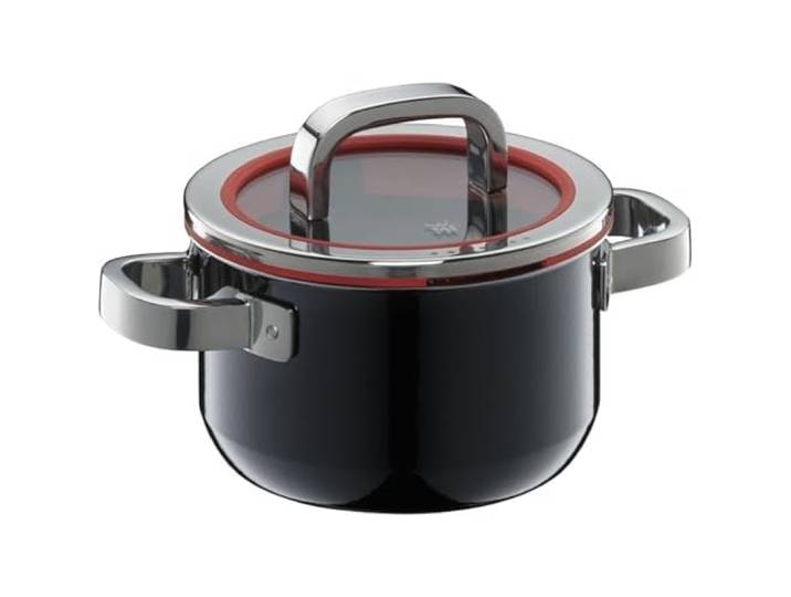 WMF Fusiontec Functional Kochtopf klein 16 cm, Glasdeckel, Bratentopf Induktion 1,3l High-Tech Keramik, 4 Abgießfunktionen, backofenfest, kratzfest, Made in Germany, schwarz