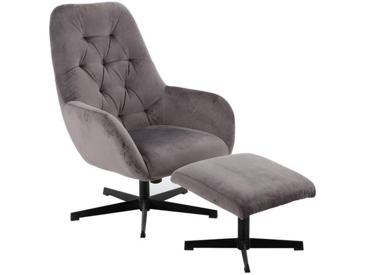 Carryhome Relaxsesselset, Grau, Schwarz, Metall, 71x102x81 cm, Wohnzimmer, Sessel, Relaxsessel