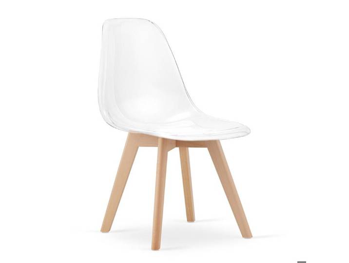 Chaise Kito en polycarbonate transparent avec pieds en hêtre - Réf. VK8681847484851