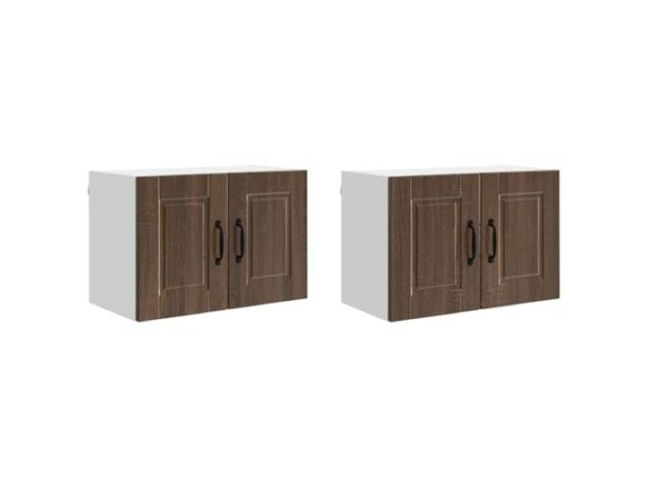 IBUQDDV Wandschrank Porto 2 STK. Braun Eichen-Optik Holzwerkstoff Küche,Innenbereich,Wandmontage,geräumige Fächer,Regalböden,Aufbewahrung,Gewürze,Kochgeschirr