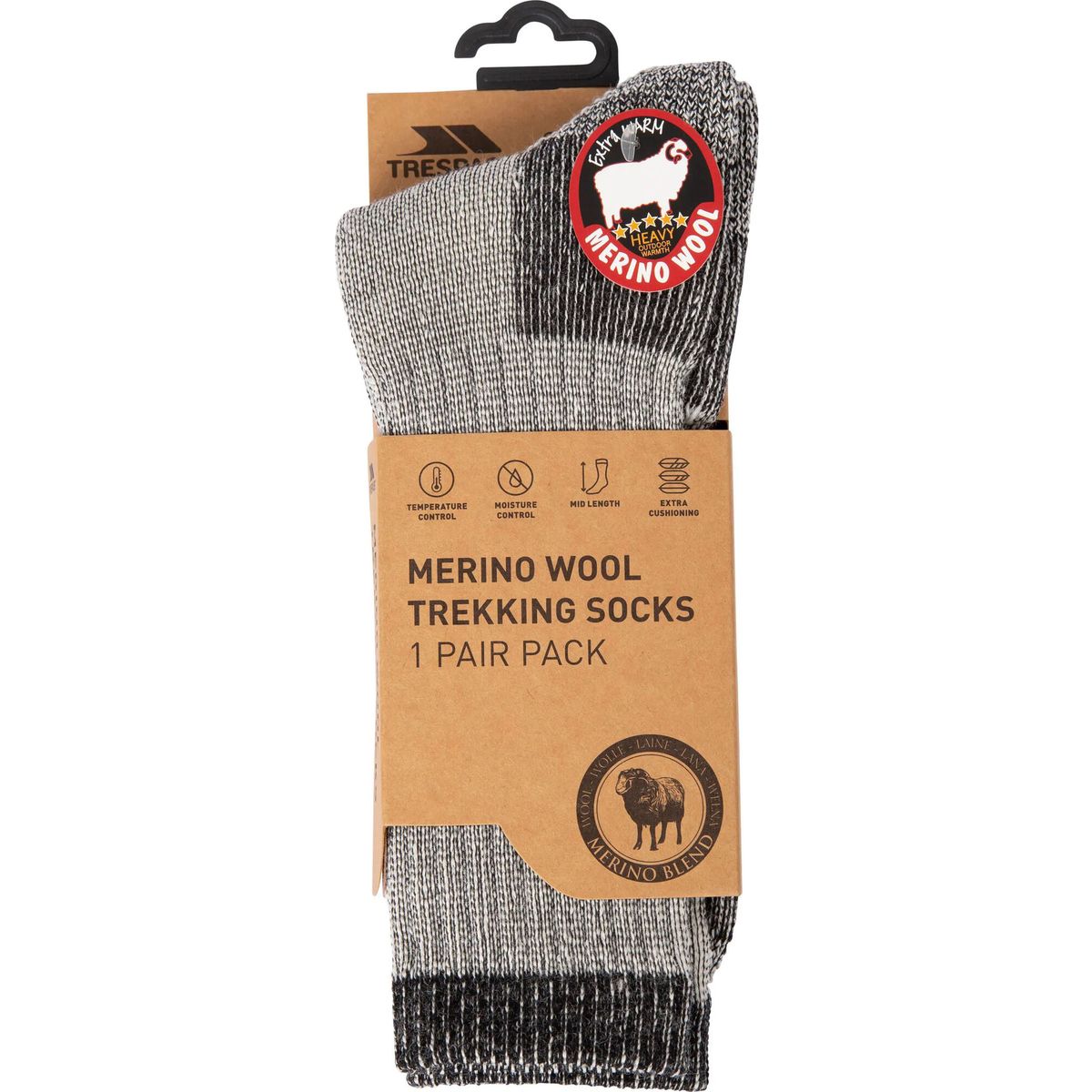 Trespass Stroller - Male Outdoor Socks grey marl (GRM) 38-40 MASOWAG10001_GRM_38-40