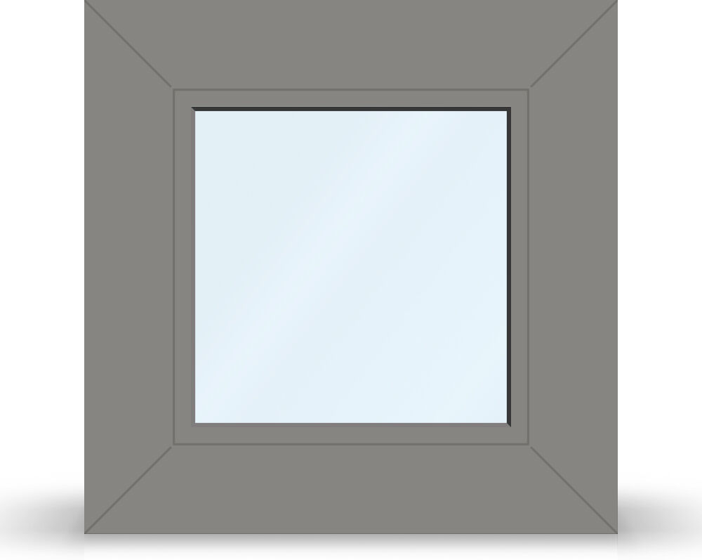 fenetre24.com Fenêtre aluminium gris, aluprof, MB-45, alu-gris RAL 9007, 500x500 mm, 1 vantail, vitrage fixe, configuration personnalisée