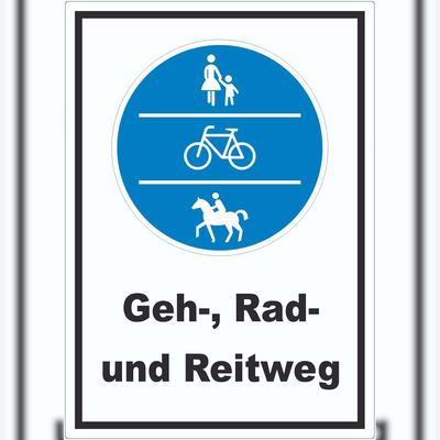 HB-Druck Aufkleber Geh-, Rad- und Reitweg A5 (148x210mm)