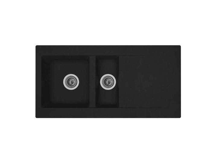 Evier résine 2 bacs 100x50 cm EINNA Noir